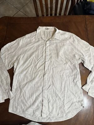 Camisa de vestir de lino beige Gianni Versace para hombre  Foto 1 de 4