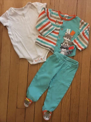 Taggies Bebé Conjunto 3 Piezas Talla 9 Meses Ardilla Mapache Colorido Conjunto Sensorial  Foto 1 de 4