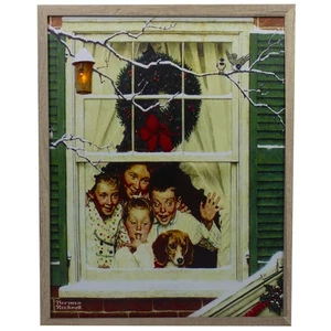 Northlight 19" Norman Rockwell 'Oh Boy! It's Pop New Plymouth' Christmas Art - Picture 1 of 5