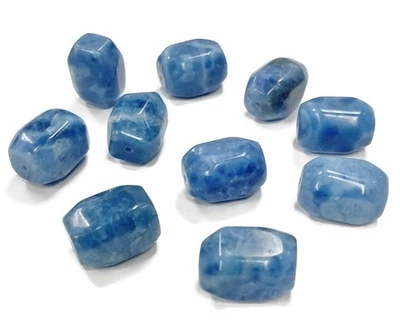 10 cuentas de piedras preciosas naturales vintage genuinas azul aventurina rectángulo 18x13 mm 4604 Foto 1 de 4