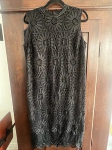 Autograph Women's Black Midi Lace Dress Size14 - Picture 1 of 5