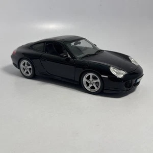 MAISTO 1:18 PORSCHE 911 CARRERA 4S Black Gray Interior Diecast No Box Clean VTG - Afbeelding 1 van 16
