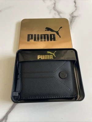 Nueva Cartera Puma Deportiva Diseñador Para Hombres Estilo Callejero Logo Doble Plegable Cuero Sintético Negra Foto 1 de 4