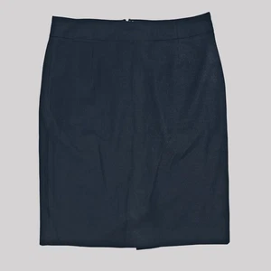 J. Crew Navy Pinstripe Pencil Skirt Hidden Zipper Closure 99% Wool Size 10 - Picture 1 of 9