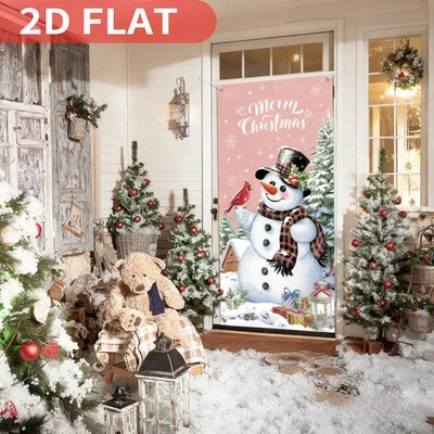 1 Stück Weihnachts-Schneemann-Türbanner 90x180 Polyester Deko für Haus und Party - Bild 1 von 4