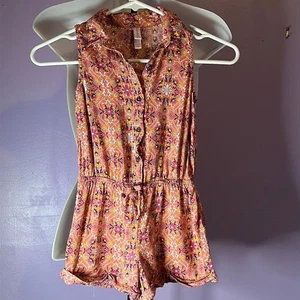 Xhilaration Girls Floral Multi-Color One Piece Romper Size 6/6X Button Front - Picture 1 of 4