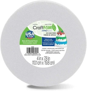 FloraCraft CraftFōM Round Cake Form 4 Inch x 7.8 White 4 x 7.8, - Picture 1 of 7