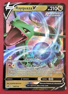 Rayquaza V Ultra Rare Holo #100/159 Crown Zenith 2023 Pokemon - Near Mint - Picture 1 of 2