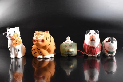 U6675: Cerámica japonesa Dorei ADORNOS CAMPANA DE TIERRA objeto obra de arte paquete venta Foto 1 de 4