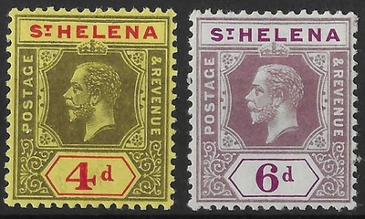 St Helena 1912 GV 4d y 6d SG83-84 como nuevo gato £19 Foto 1 de 2
