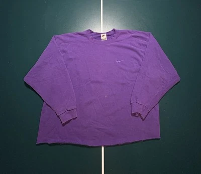 Винтажный 90-х Nike фиолетовый Crewneck толстовка мужская XL выцветший искусственно состаренный сделано в США - Изображение 1 из 4