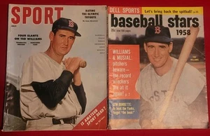 Ted Williams Sport Mag July 1956 And Dell Sports Baseball Stars 1958 No Lables - Picture 1 of 2