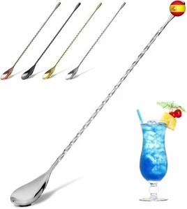 YFWOOD Cuchara de Mezcla de cóctel de Acero Inoxidable, cucharas de Bar, - Imagen 1 de 9