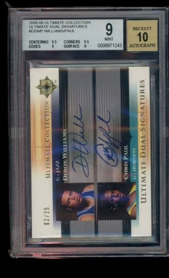 Chris Paul Deron Williams 2005 Ultimate Collection #DS-WP Dual Auto /25 BGS 9 - Image 1 of 3