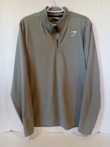 Gymshark Arrival 1/4 Zip Shirt Mens L Gray Long Sleeve Pullover Gym Athleisure - Picture 1 of 7