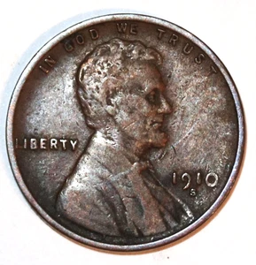 1910-S LINCOLN WHEAT CENT - Fine - #4287D - FREE SHIPPING - Picture 1 of 3