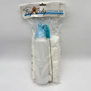 Adult Baby Boy Boomer Big Diaper Funny Mens Adult Halloween Costume Bottle Pin - Picture 1 of 7