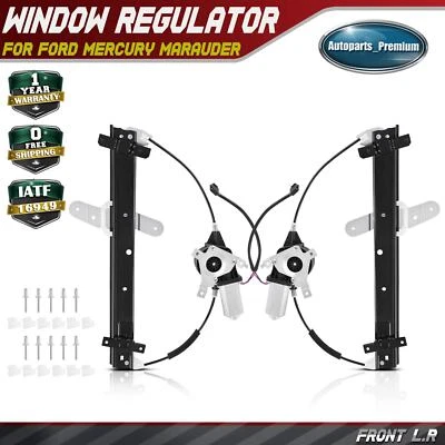 Regulador de ventana eléctrica 2 piezas con motor para Ford Mercury Marauder delantero izquierdo y derecho Foto 1 de 4