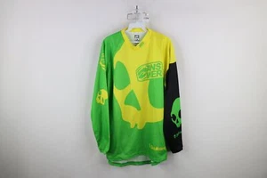 Vtg Y2K Streetwear Skullcandy Mens L Motocross Long Sleeve Racing Jersey T-Shirt - Picture 1 of 20