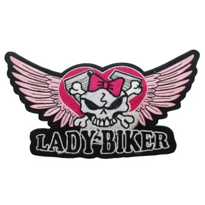 A-PRO SRL Toppa Donna Motociclista Patch Termoadesiva Colorata Tessuto Lady Biker Moto