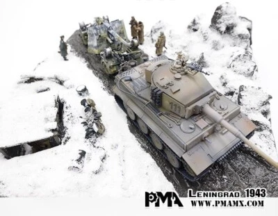 1/72 PMA WWII Road Snow March Scene Floor With Soldier Motorcycle Finished Model - Image 1 of 4