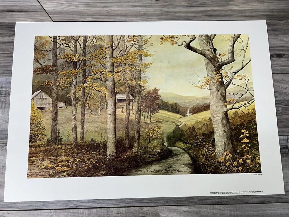 Larry Dodson "Mountain View Road" prueba de artista, firmado RARO 1976 Foto 1 de 4