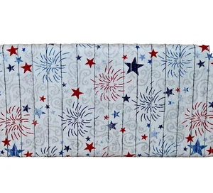 Red White & Blue Stars & Fireworks Cotton Fabric 1/4 Yard 9” X 44” Brand New - Picture 1 of 24