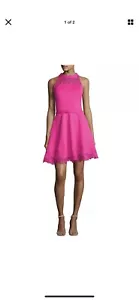 Ted Baker London Size 2(USA 6) Fuchsia Zaffron Embroidered Skater Dress - Picture 1 of 5