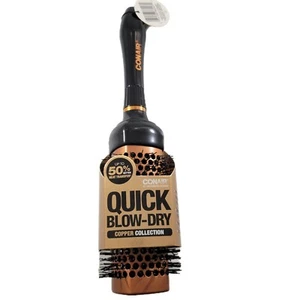  Brush Conair Quick Blow Dry Copper Collection 3" Round Vented Hair Brush  - Picture 1 of 3