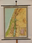 Palästina physisch heiliges Land Israel Jerusalem Gaza 1954 Wandkarte 119x159cm