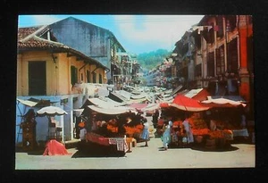 1960s? Market in the Street Chinatown Singapore Postcard - Picture 1 of 1