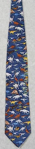 DINOSAURIOS CON NOMBRES T REX PALEONTOLOGÍA JURÁSICA Museo Artefactos Corbata de Seda NUEVA - Imagen 1 de 7