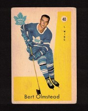 1959-60 BERT OLMSTEAD #40 Parkhurst Leafs/Habs HALL OF FAME Star NHL Hockey Card