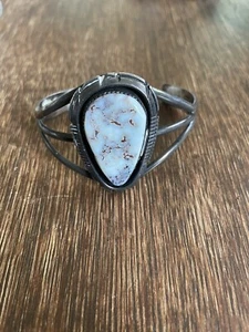 Stunning Sterling Silver JJ Jimmy Johnson Turquoise Cuff Bracelet - Picture 1 of 5