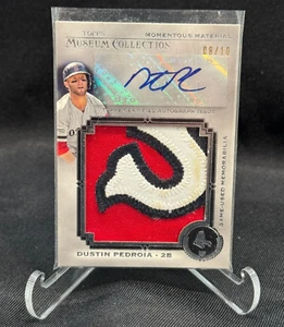 2013 Topps Museum Dustin Pedroia Auto Patch Game Used Boston Red Sox #8/10 - Picture 1 of 3
