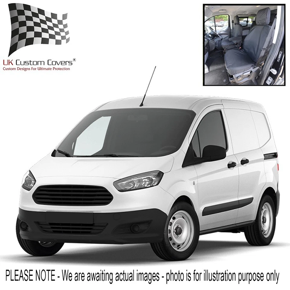 FUNDAS DE ASIENTO DELANTERAS FORD TRANSIT COURIER A MEDIDA (2014 EN ADELANTE) NEGRAS 541 Foto 1 de 1