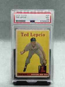1958 Topps Baseball Ted Lepcio Card #29 PSA 3.5 VG Boston Red Sox