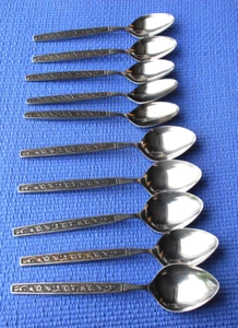 5 cucchiaini da tè 5 cucchiaini da zuppa vintage Oneida Northland FEBBRE PRIMAVERILE inox Giappone - Foto 1 di 12