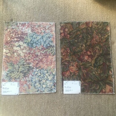 Tapestry Fabric. Flowers and fruits. 2 Pcs.17x12each - Image 1 of 4