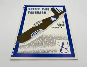 1981 Meta Model Vultee P-66 Vanguard Fighter 1/24 Scale Paper Card Model Kit - Picture 1 of 7