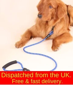 Popular Strong Royal Blue Rope Puppy Dog Pet Lead Soft Grip Handle FAST DELIVERY - Picture 1 of 7