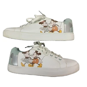 Walt Disney Womans Sneakers Size 9 Lace Up Mikey & Minnie Mouse Casual - Picture 1 of 10