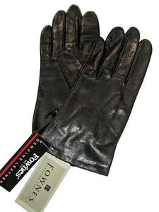 Lord & Taylor Damen 100 % Seide gefütterte Lederhandschuhe, schwarz, Large - 7,5. - Bild 1 von 3