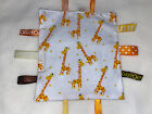 Handmade Taggy Blanket Giraffe Sensory Gift Unisex Baby Shower Baby Gift