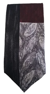 Gian Franco Ferretti 100% Silk Tie 46 x 4 Gray Burgundy - Picture 1 of 4