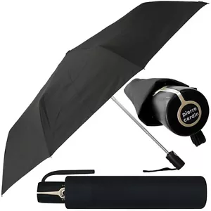 pierre cardin unisex paraguas corto negro paraguas demasiado automático - Imagen 1 de 8