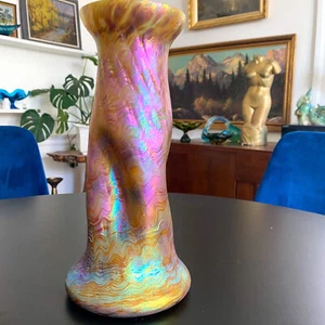 SEE VIDEO Bohemian Loetz Kralik HIGHLY IRIDESCENT Art Glass Vase 12" Jungendstil - Picture 1 of 7