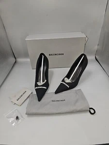 BNIB BALENCIAGA Knife 2.0 80mm Pumps UK 3 EU 36 Heels Black-Knit Pointed £610 - Picture 1 of 19