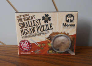 THE WORLD'S SMALLEST JIGSAW PUZZLE with magnifier and tweezers MENSA 234 pieces