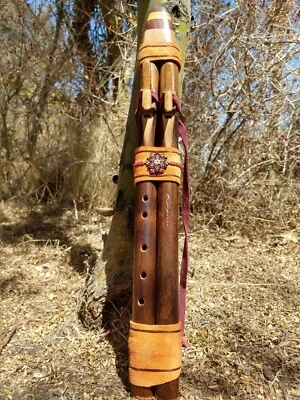 RIGEL FLUTES Native American Double Drone Flute, Key B 432 HZ
